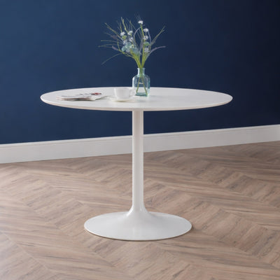 Blanco Round White Pedestal Table