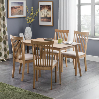 Boden Oak Veneer Rectangular Table With Tapered Legs