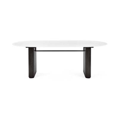Bolivia 220cm White Stone Effect Oval Dining Table