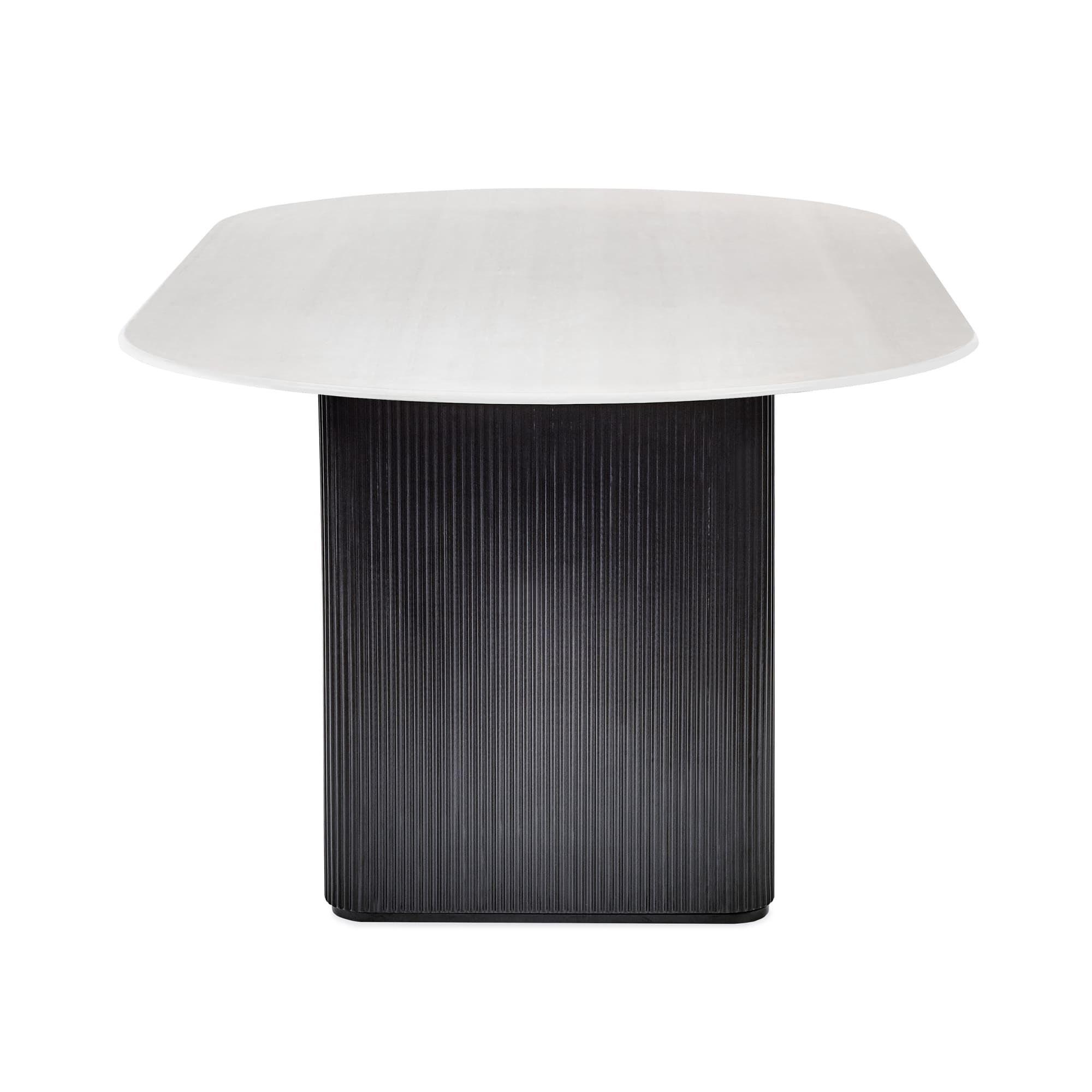 Bolivia 220cm White Stone Effect Oval Dining Table