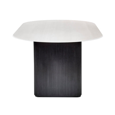 Bolivia 220cm White Stone Effect Oval Dining Table