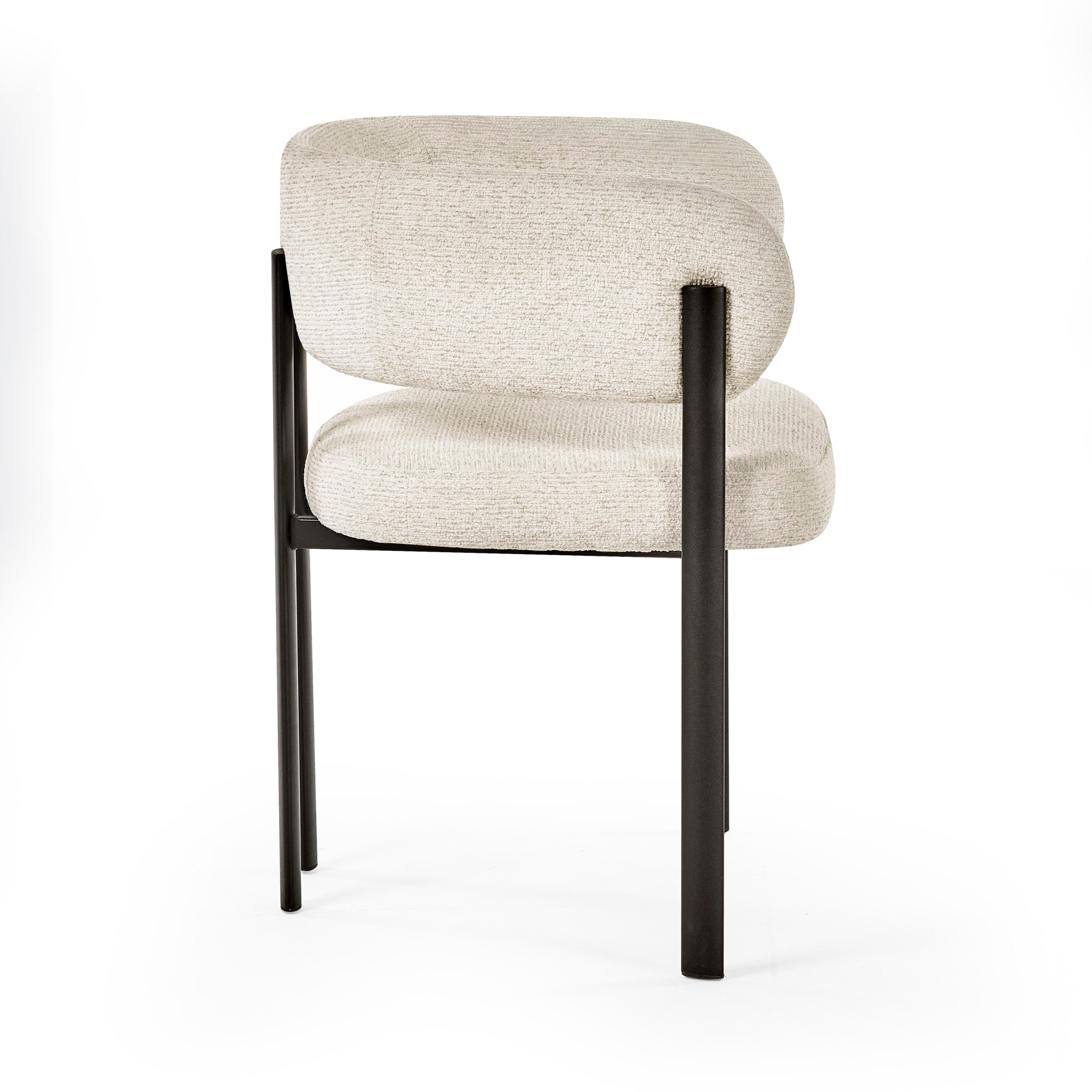 Set of 2 Bolivia Cream Chenille Upholstered Dining Chairs