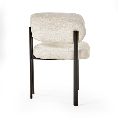 Set of 2 Bolivia Cream Chenille Upholstered Dining Chairs