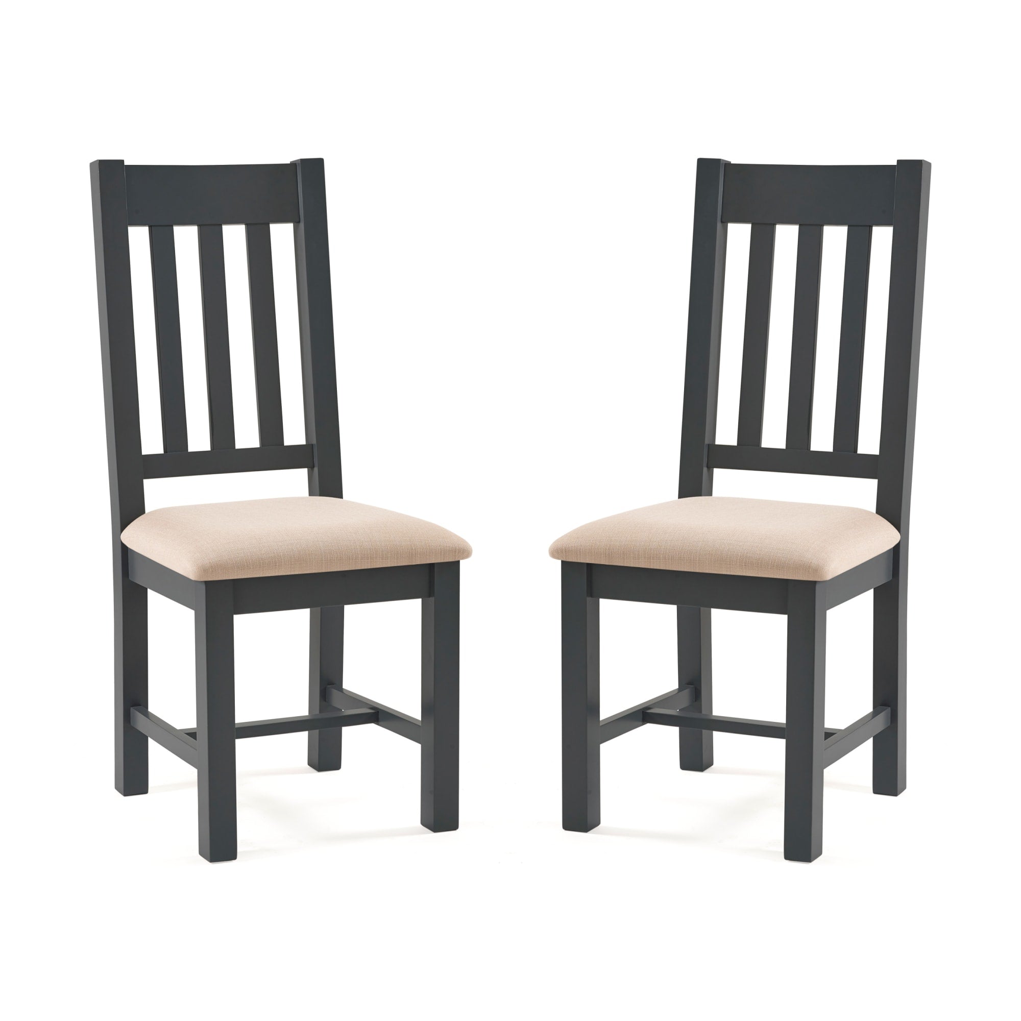 Set Of 2 Bordeaux Dining Chairs Dark Grey