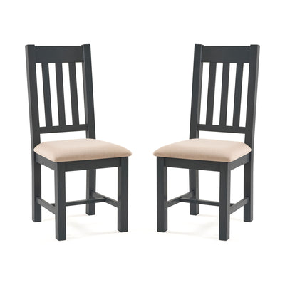 Set Of 2 Bordeaux Dining Chairs Dark Grey