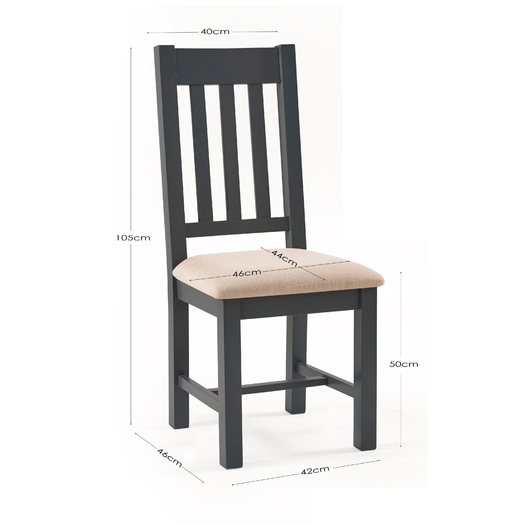 Set Of 2 Bordeaux Dining Chairs Dark Grey