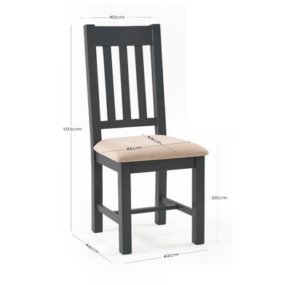 Set Of 2 Bordeaux Dining Chairs Dark Grey