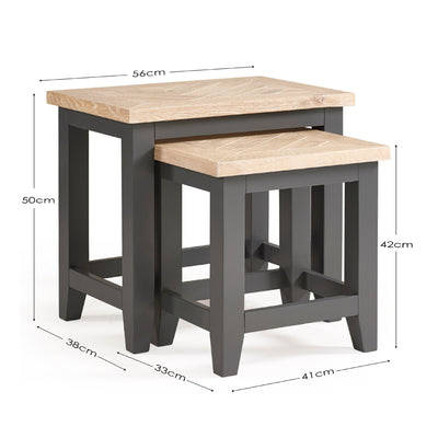 Bordeaux Nest Of Tables Dark Grey