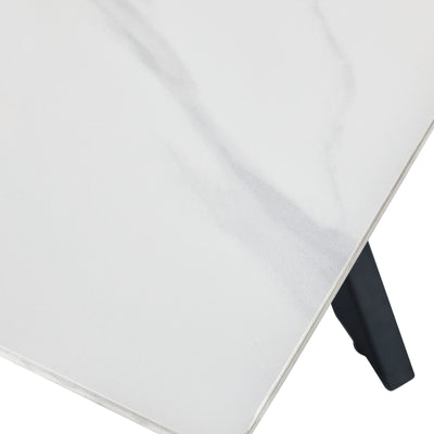 Bradley White Marble Dining Table
