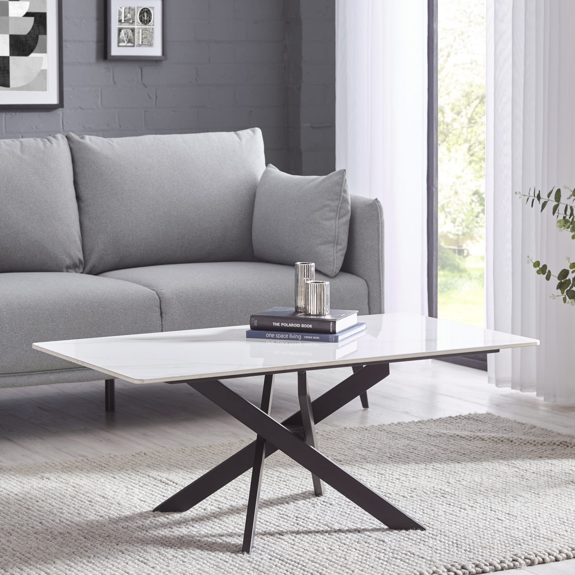 Bradley White Marble Coffee Table