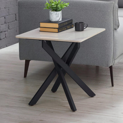 Bradley White Marble Lamp Table