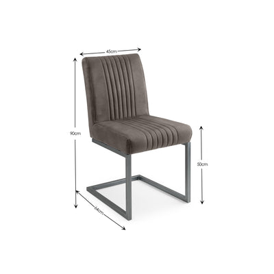Set Of 2 Brooklyn Dining Chairs - Charcoal Grey