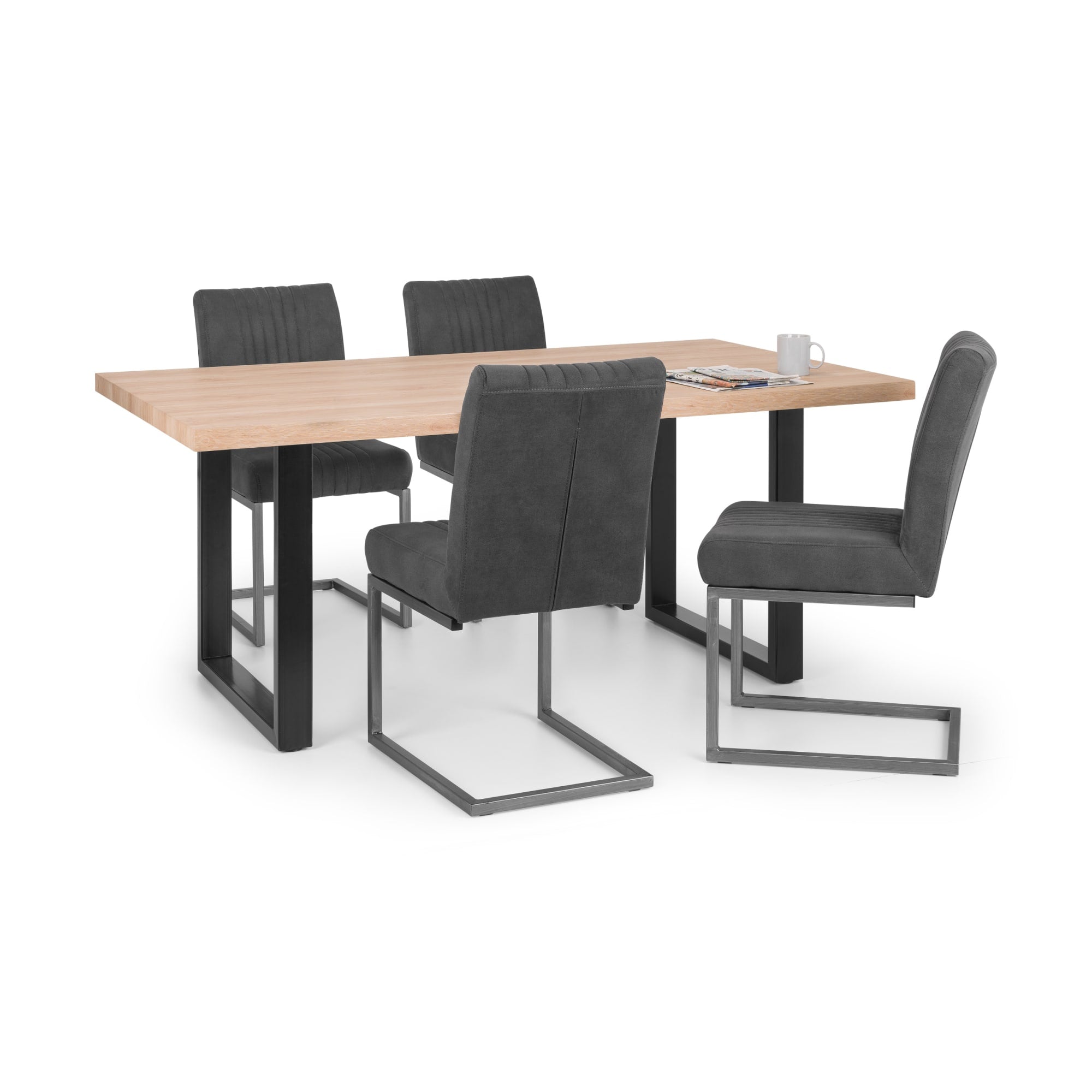 Set Of 2 Brooklyn Dining Chairs - Charcoal Grey