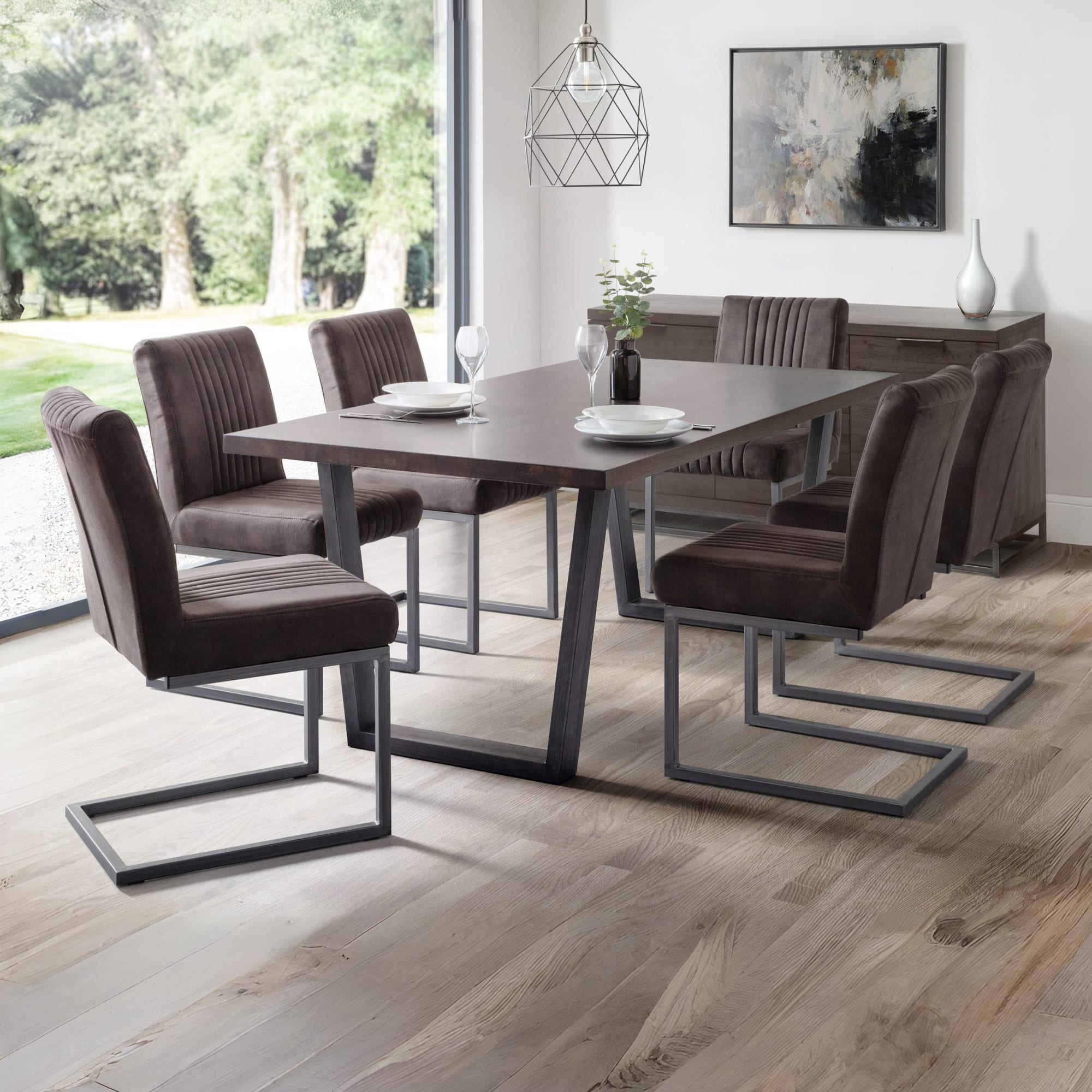 Set Of 2 Brooklyn Dining Chairs - Charcoal Grey