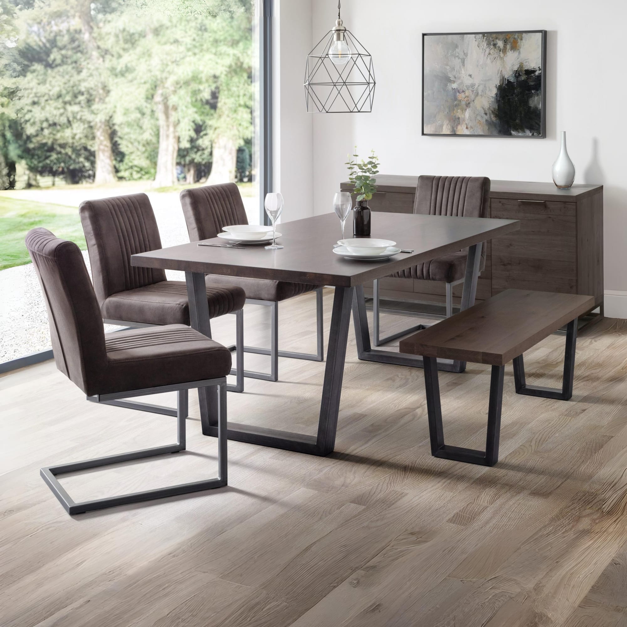 Brooklyn Dining Table - Dark Oak