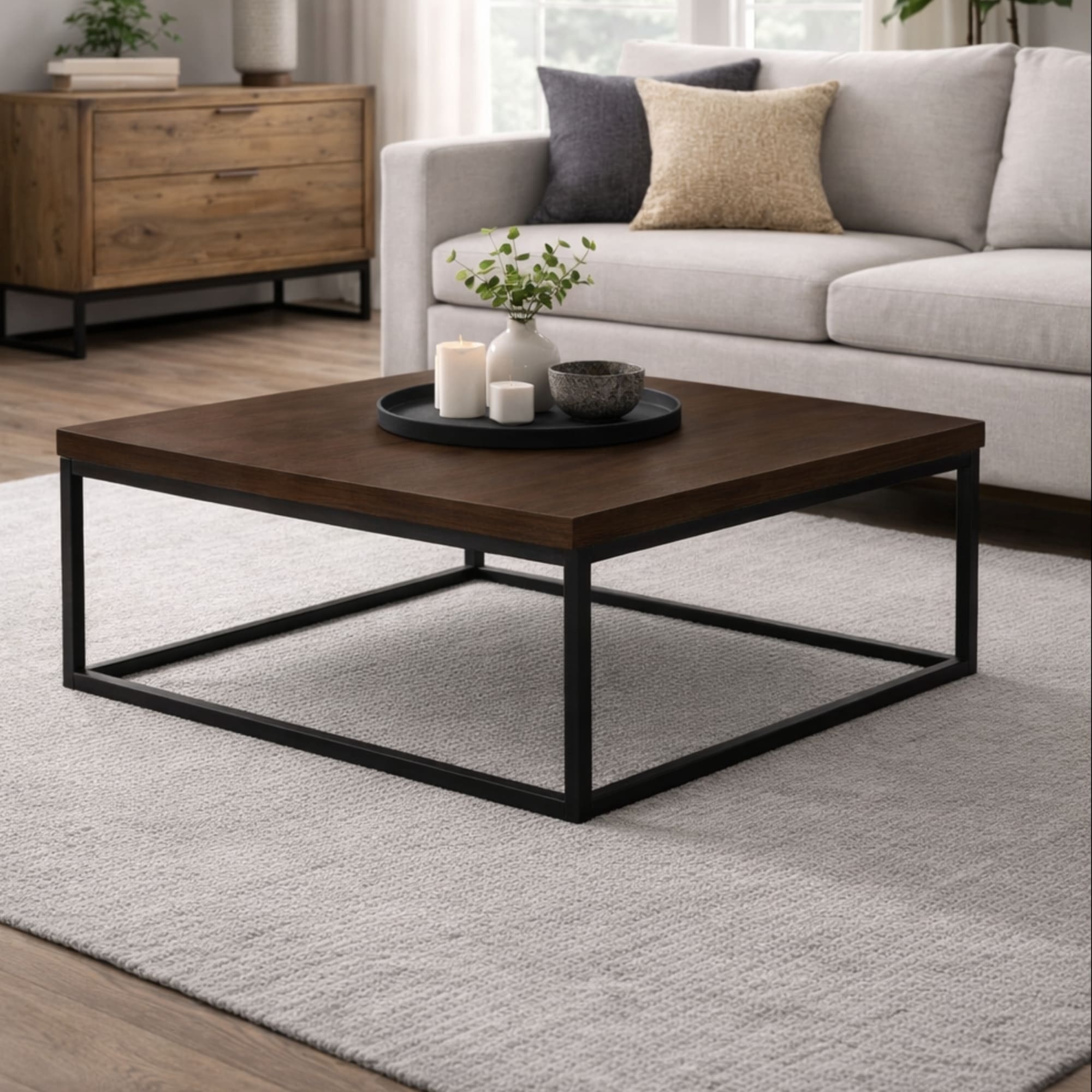 Brooklyn Square Coffee Table - Dark Oak
