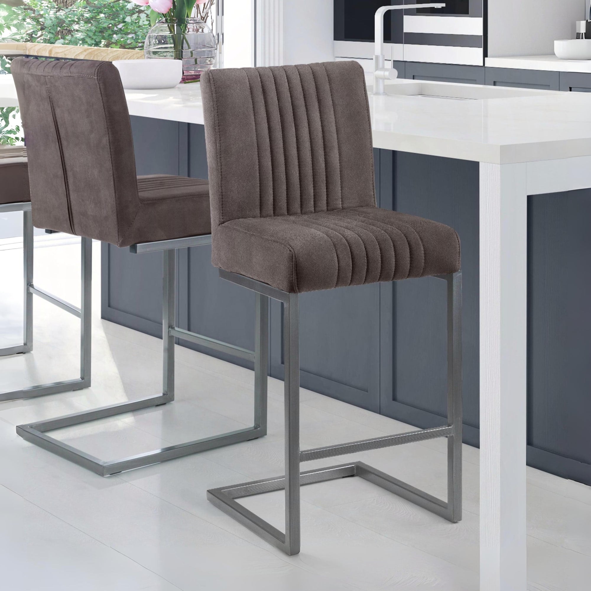 Set Of 2 Brooklyn Barstools - Charcoal Grey