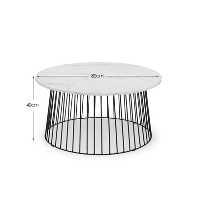 Broadway Round Coffee Table - White Marble