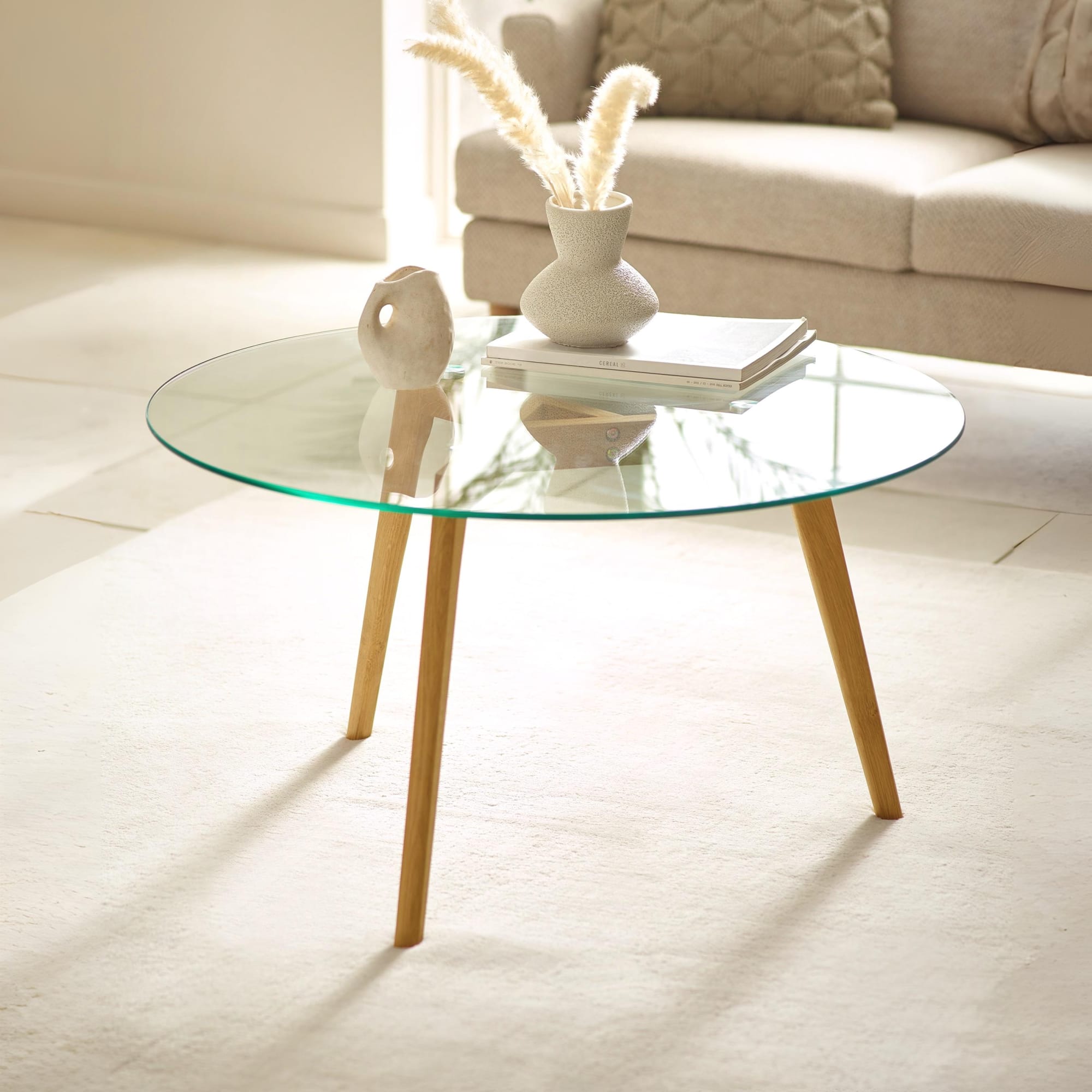 Bryant 80cm Round Glass Coffee Table