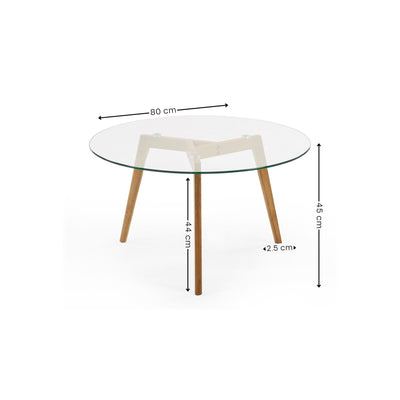 Bryant 80cm Round Glass Coffee Table