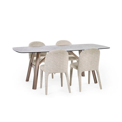 Callisto 200cm Rectangular Smoked Bubble Glass Dining Table