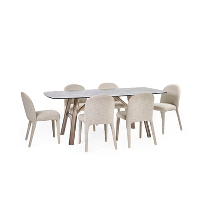 Callisto 200cm Rectangular Smoked Bubble Glass Dining Table