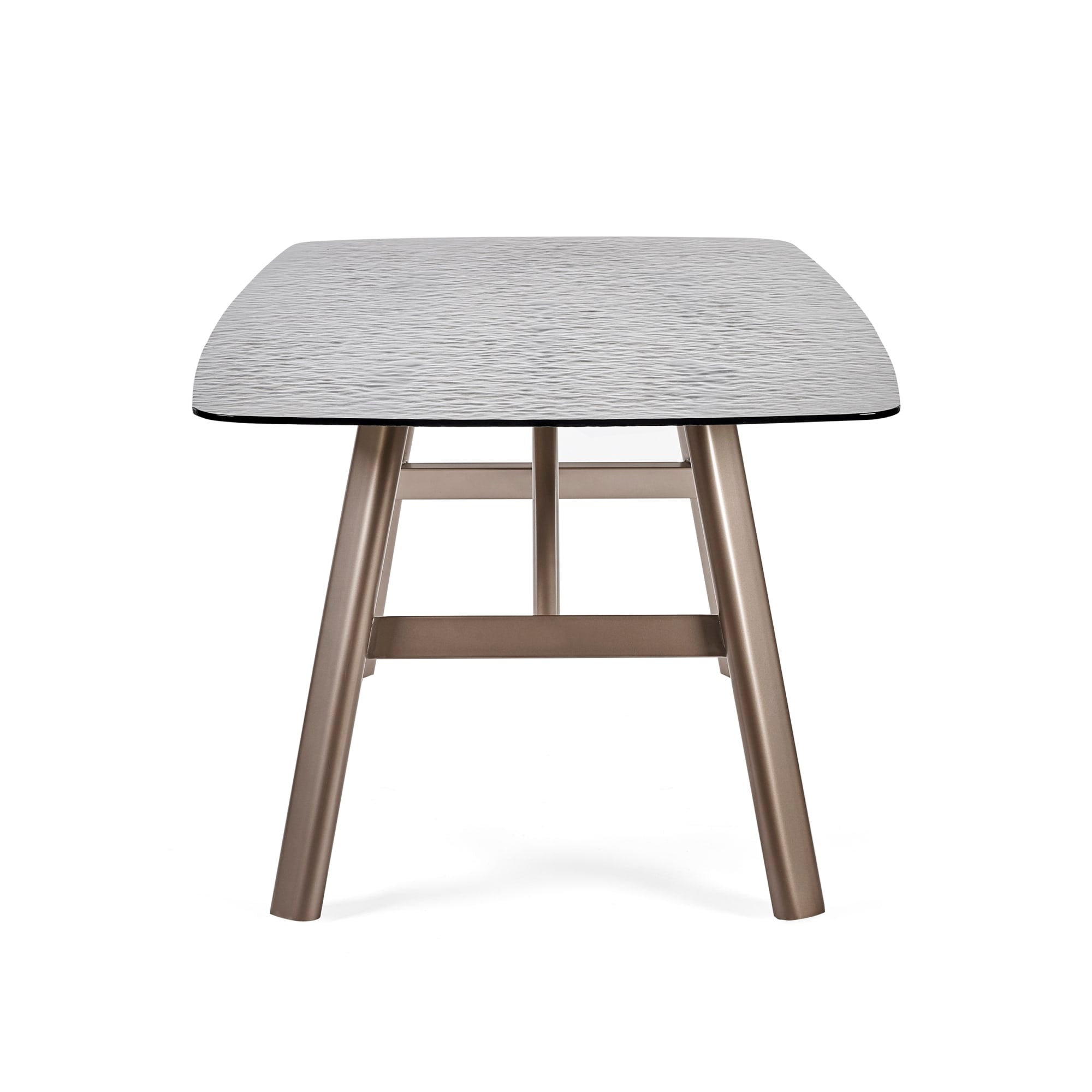 Callisto 200cm Rectangular Smoked Bubble Glass Dining Table