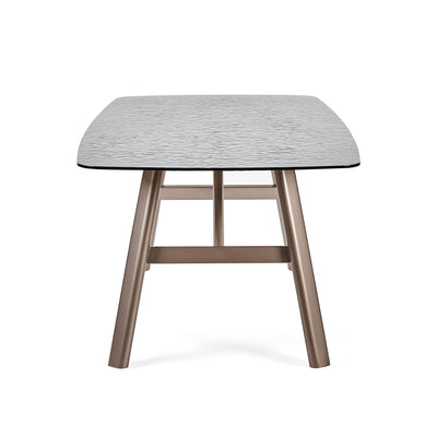 Callisto 200cm Rectangular Smoked Bubble Glass Dining Table