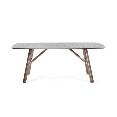 Callisto 200cm Rectangular Smoked Bubble Glass Dining Table