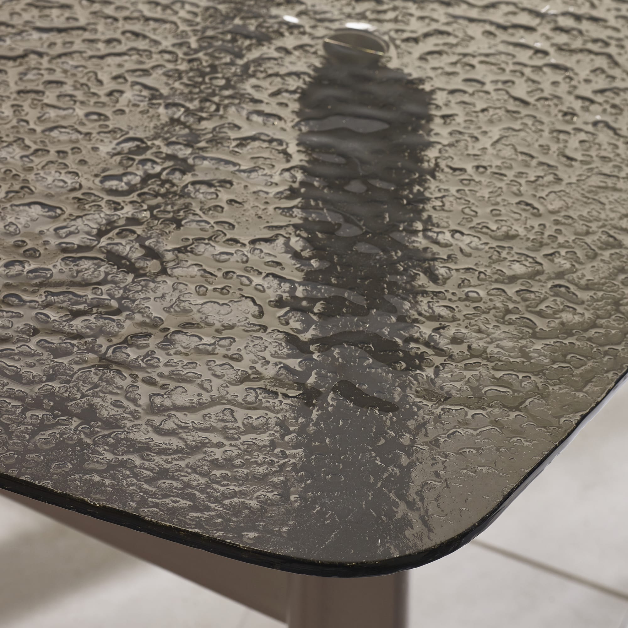 Callisto 200cm Rectangular Smoked Bubble Glass Dining Table