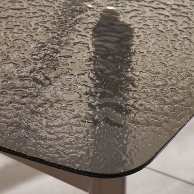 Callisto 200cm Rectangular Smoked Bubble Glass Dining Table
