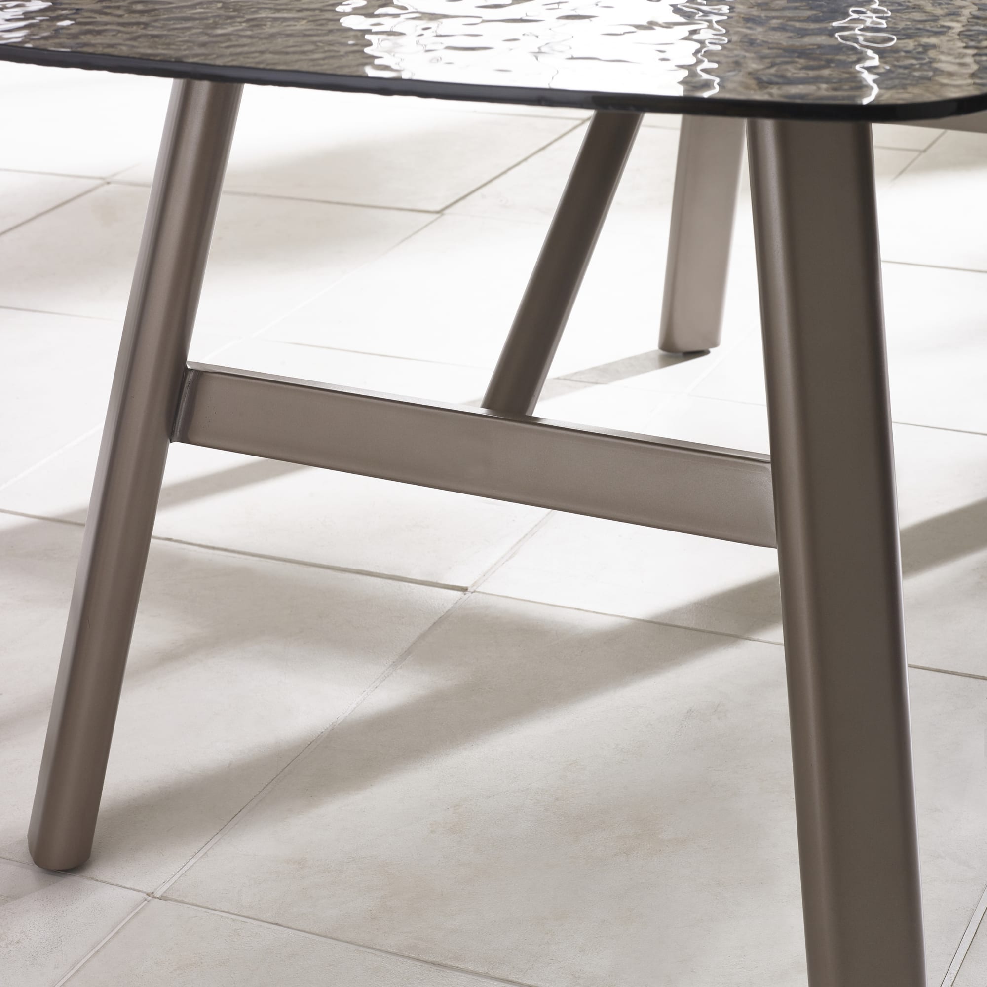 Callisto 200cm Rectangular Smoked Bubble Glass Dining Table