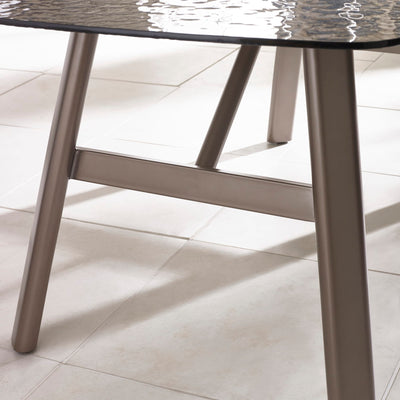 Callisto 200cm Rectangular Smoked Bubble Glass Dining Table