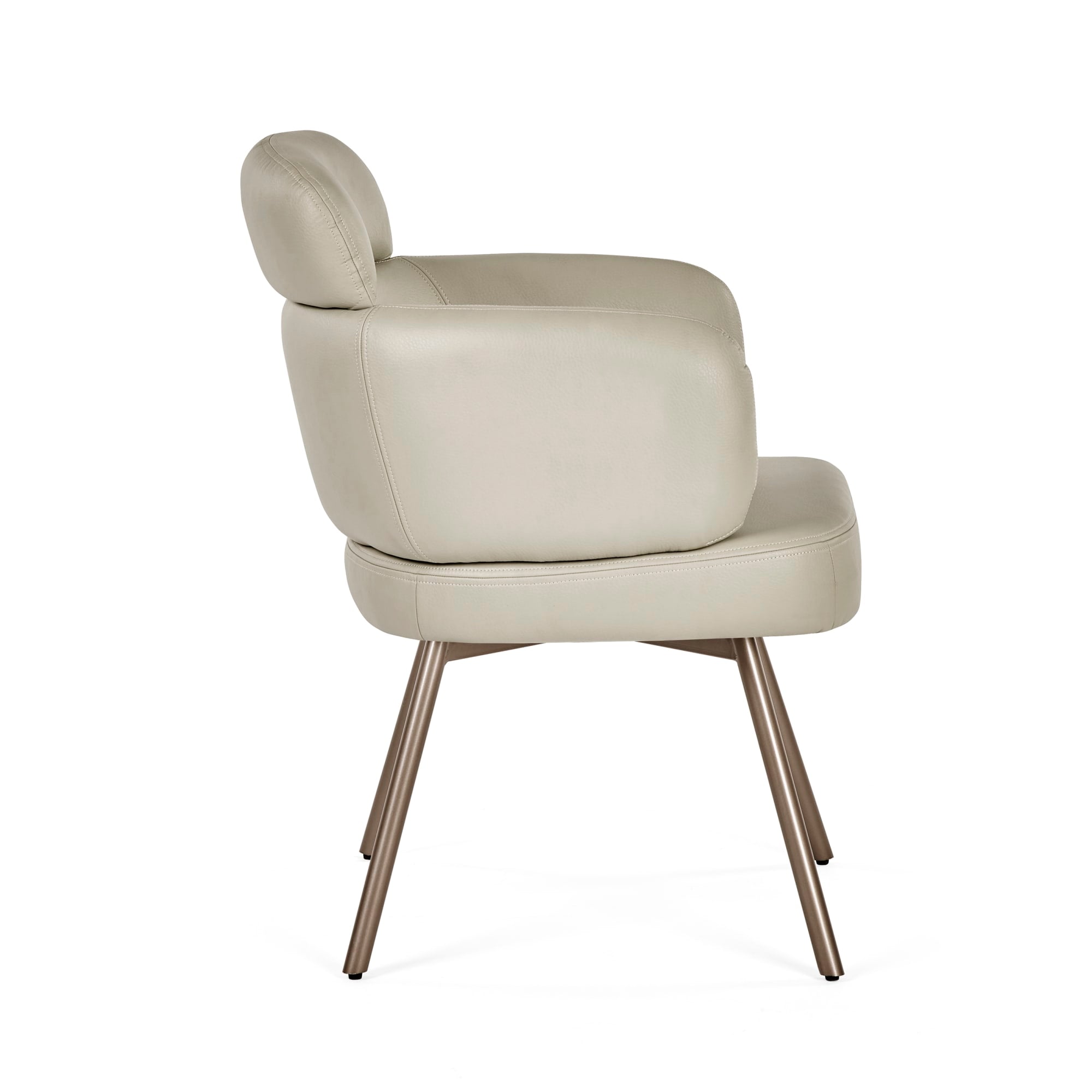 Set of 2 Callisto Beige Faux Leather Swivel Dining Chairs
