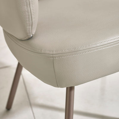 Set of 2 Callisto Beige Faux Leather Swivel Dining Chairs
