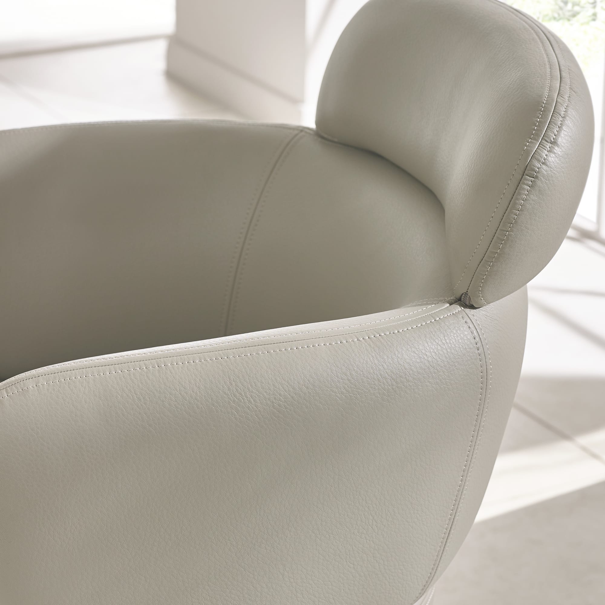 Set of 2 Callisto Beige Faux Leather Swivel Dining Chairs