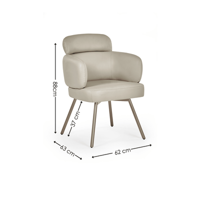 Set of 2 Callisto Beige Faux Leather Swivel Dining Chairs
