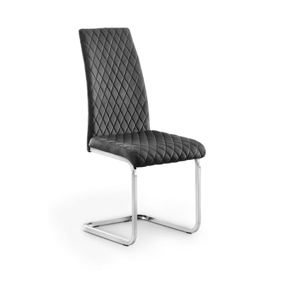 Set Of 4 Calabria Velvet Cantilever Chairs - Grey
