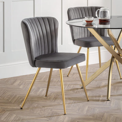 Set Of 2 Cannes Dining Chairs - Grey