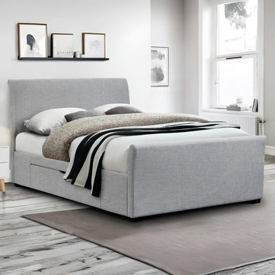 Capri Light Grey with Drawers 135cm Double Bed