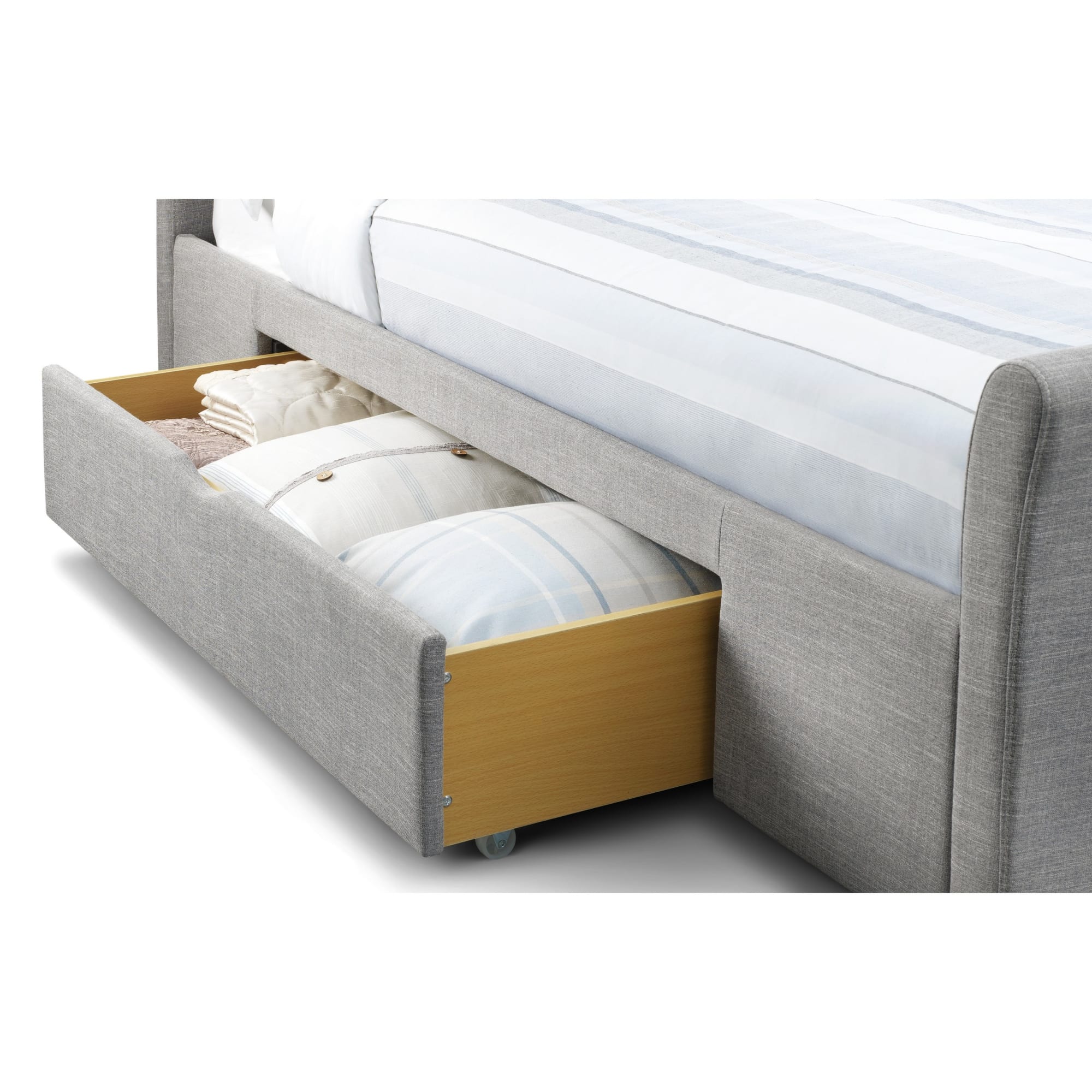 Capri Light Grey with Drawers 150cm King Bed