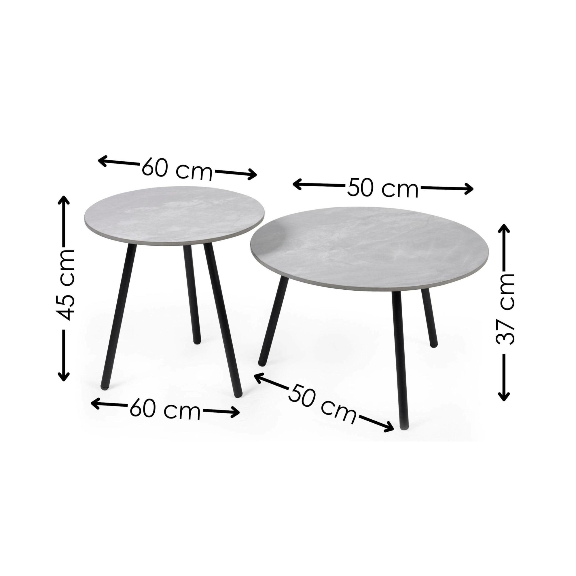Casper Set of Side Tables Grey