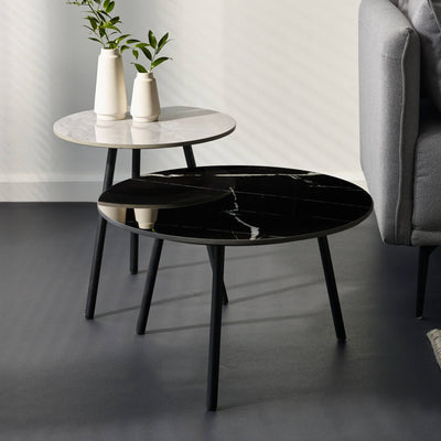 Casper Set of Side Tables Grey and Black