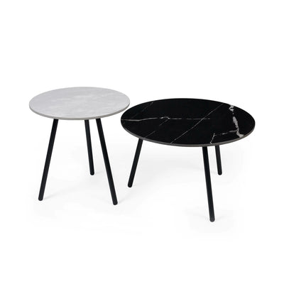 Casper Set of Side Tables Grey and Black
