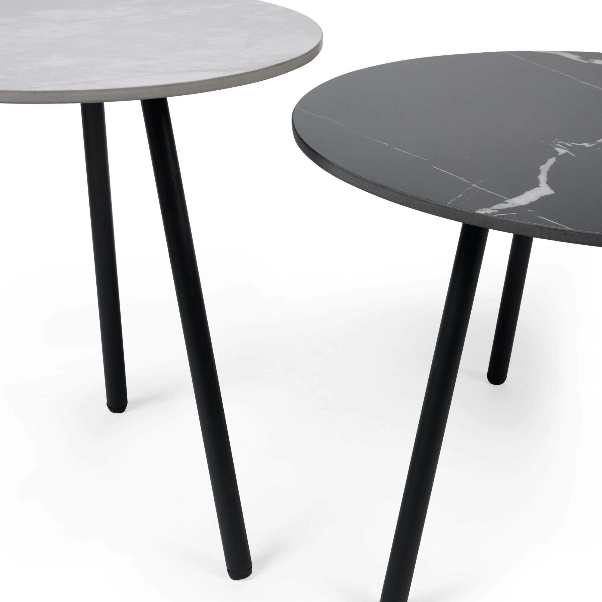 Casper Set of Side Tables Grey and Black