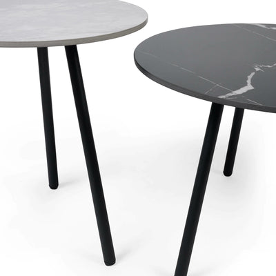 Casper Set of Side Tables Grey and Black