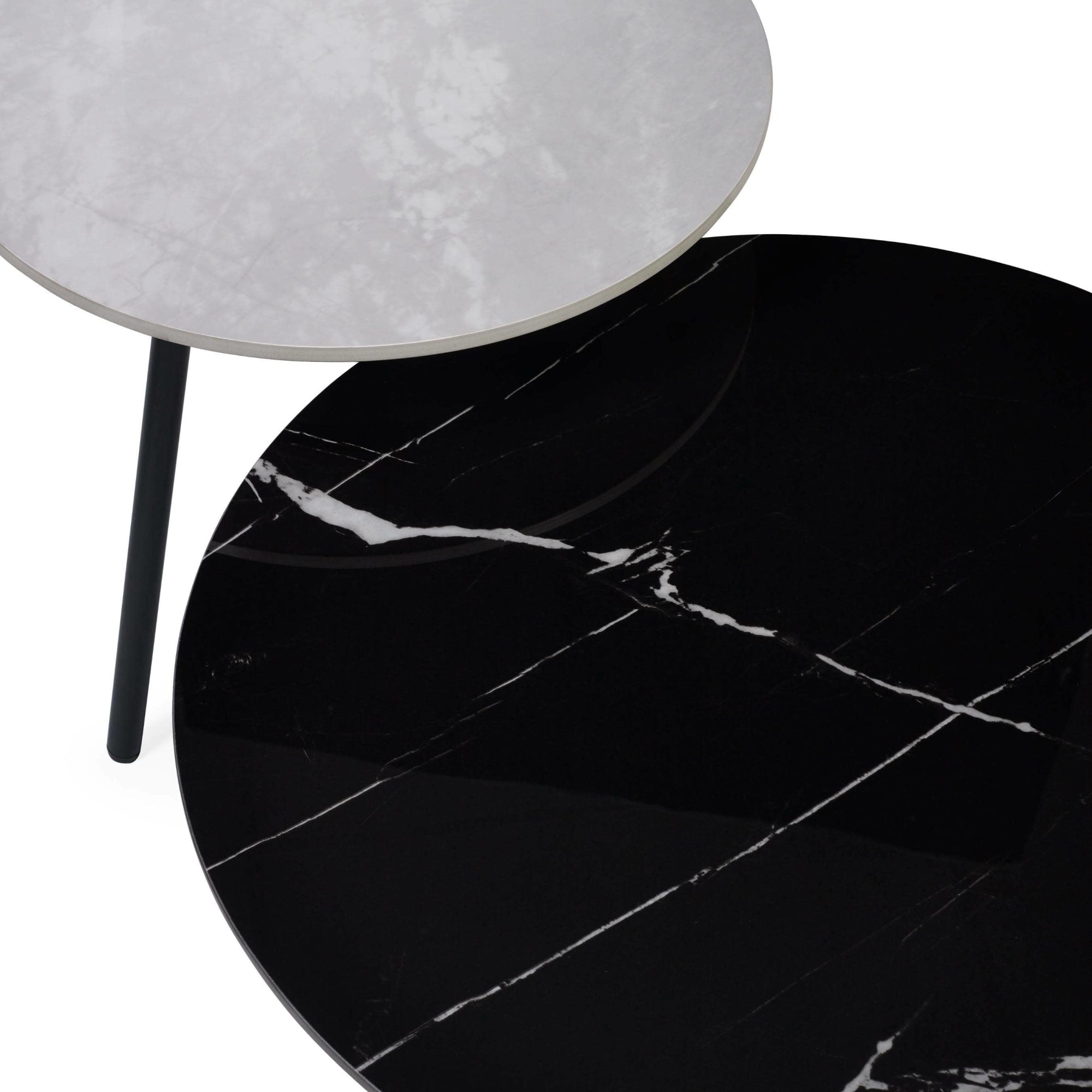 Casper Set of Side Tables Grey and Black