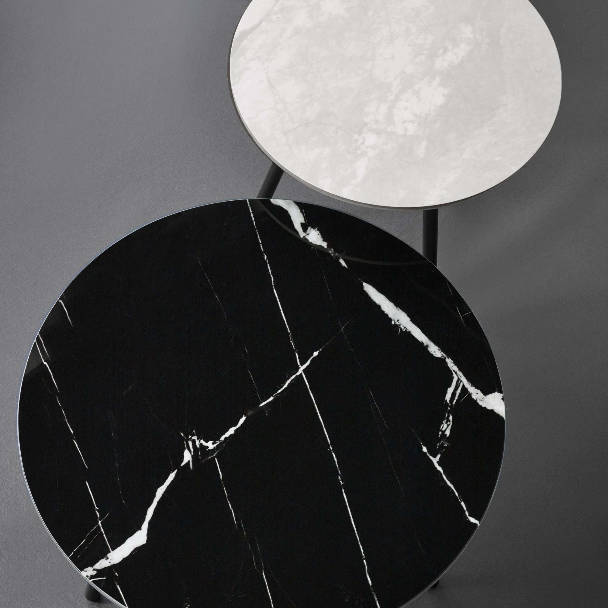 Casper Set of Side Tables Grey and Black