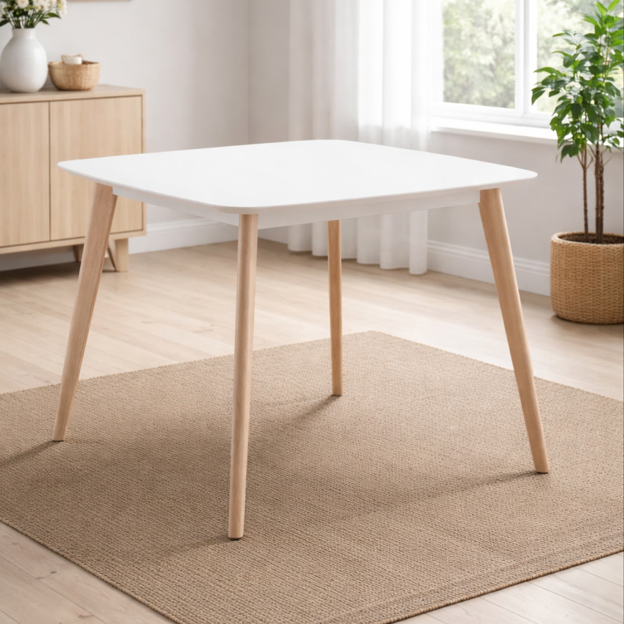 Casa Square Dining Table White/Oak