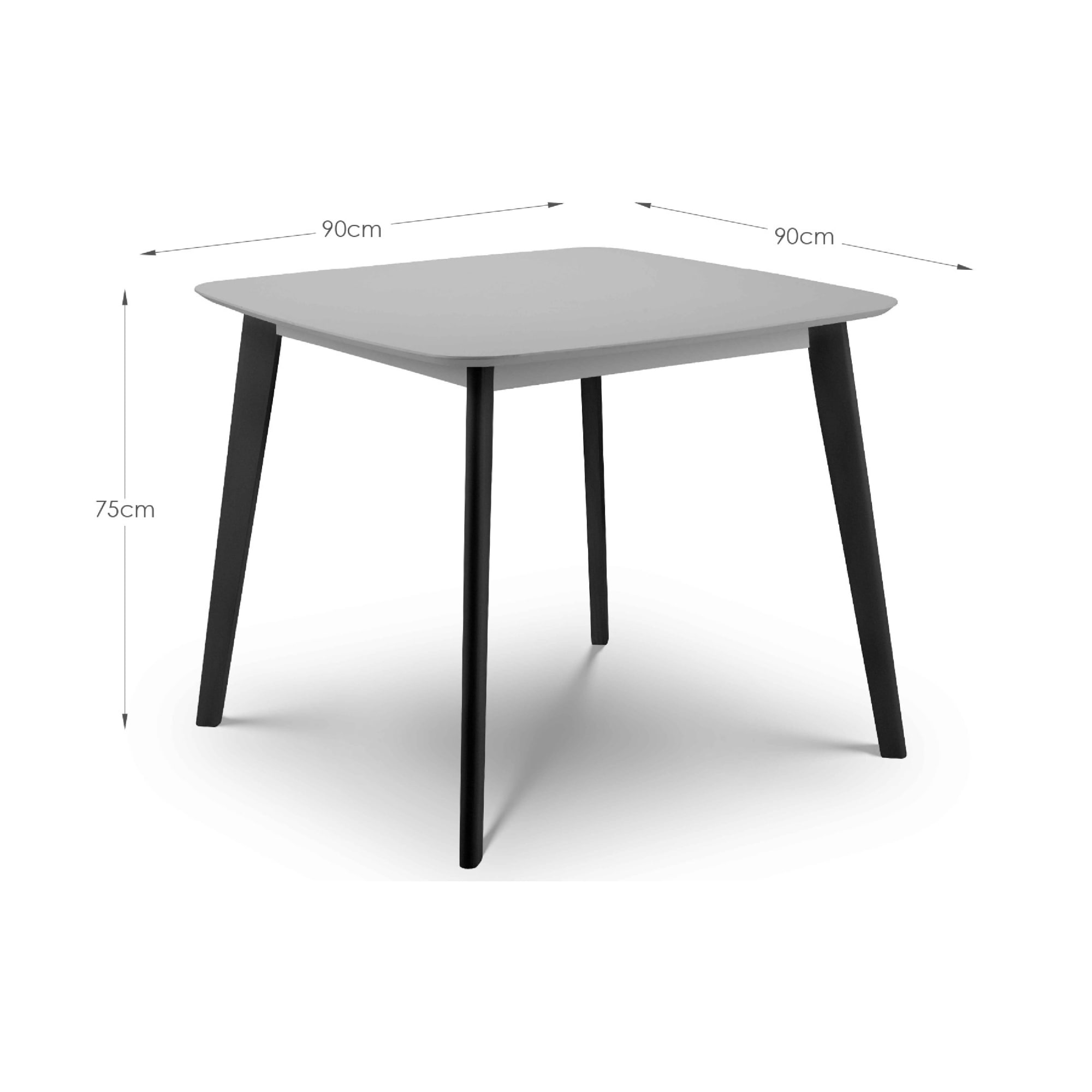 Casa Square Dining Table Grey/Black
